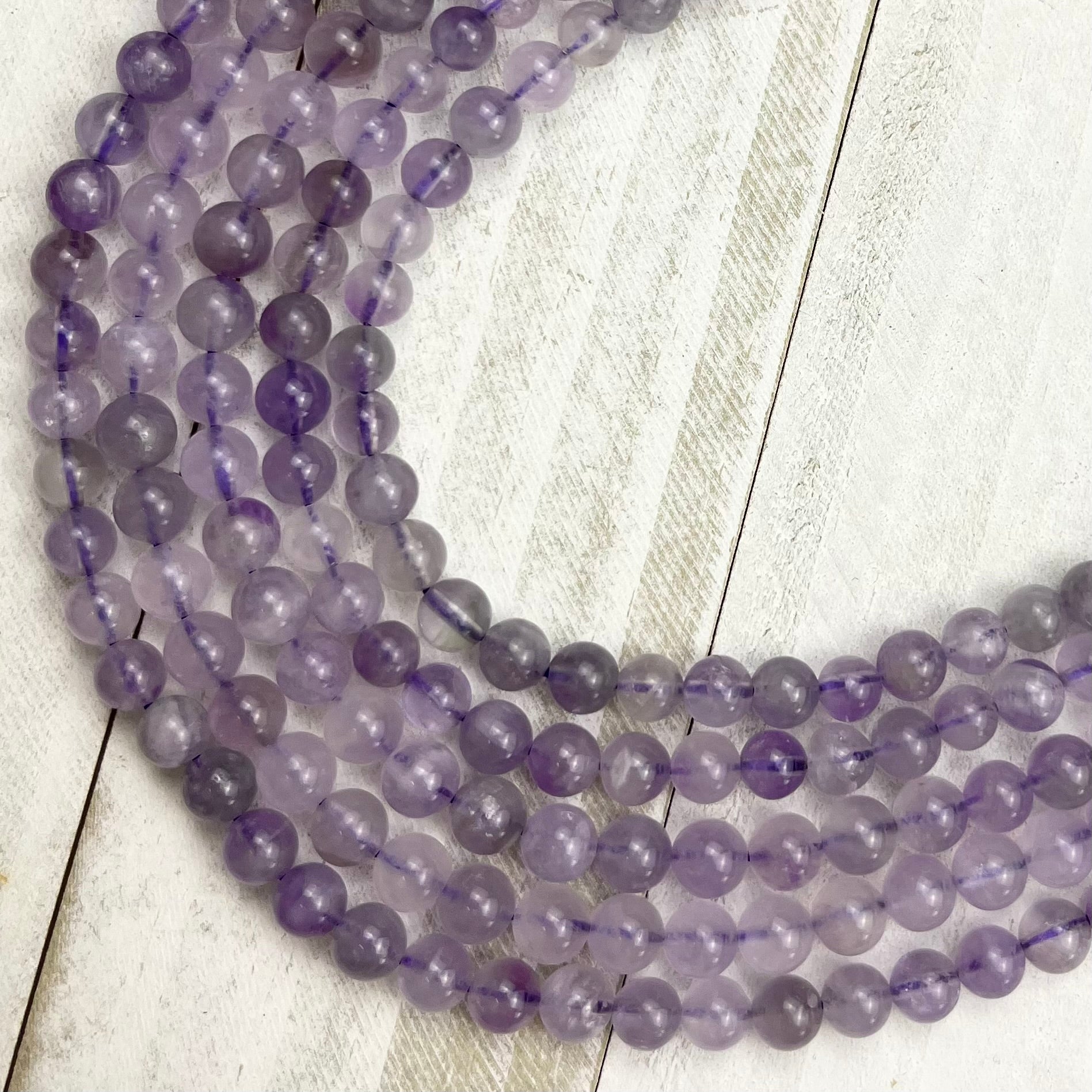 6mm Light Amethyst Bead Strand V16
