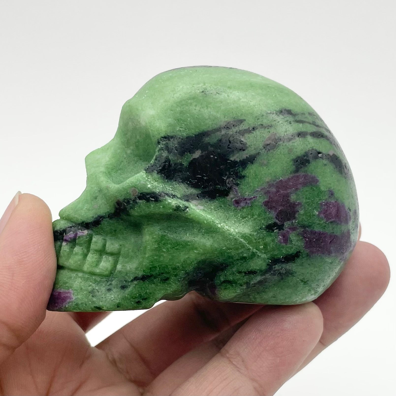 2.5 Inch Ruby in Zoisite Skull D110