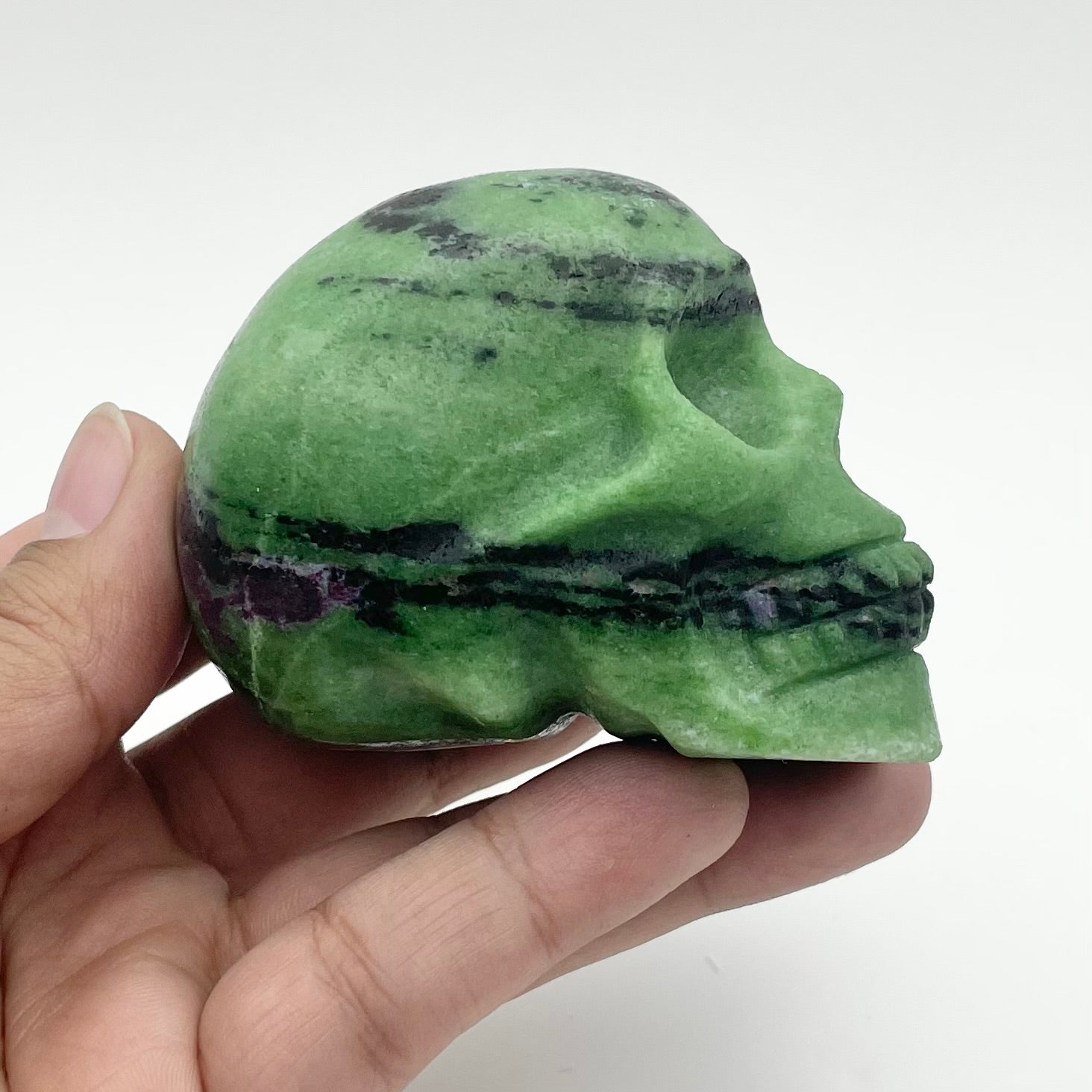 2.5 Inch Ruby in Zoisite Skull D110