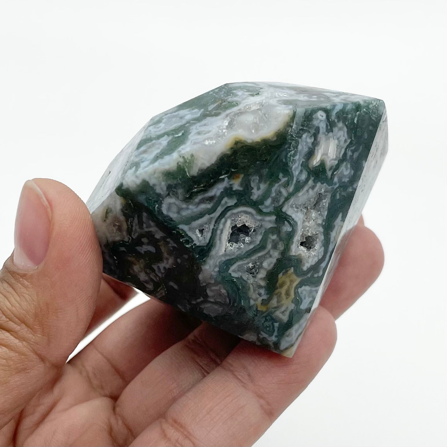 1.75 Inch Moss Agate Diamond U107