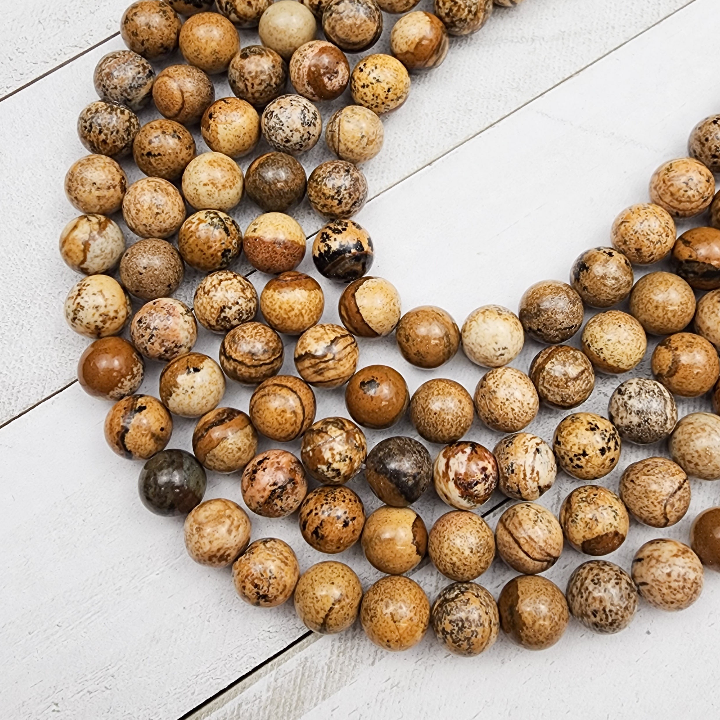 10mm Landscape Jasper Bead Strand Y14