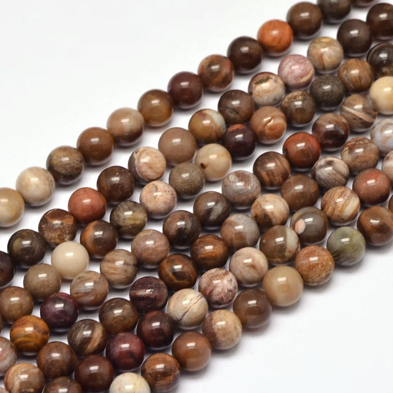 4mm Petrified Wood Bead Strand T14