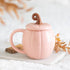 Pink Curly Pumpkin Lidded Autumn Mug