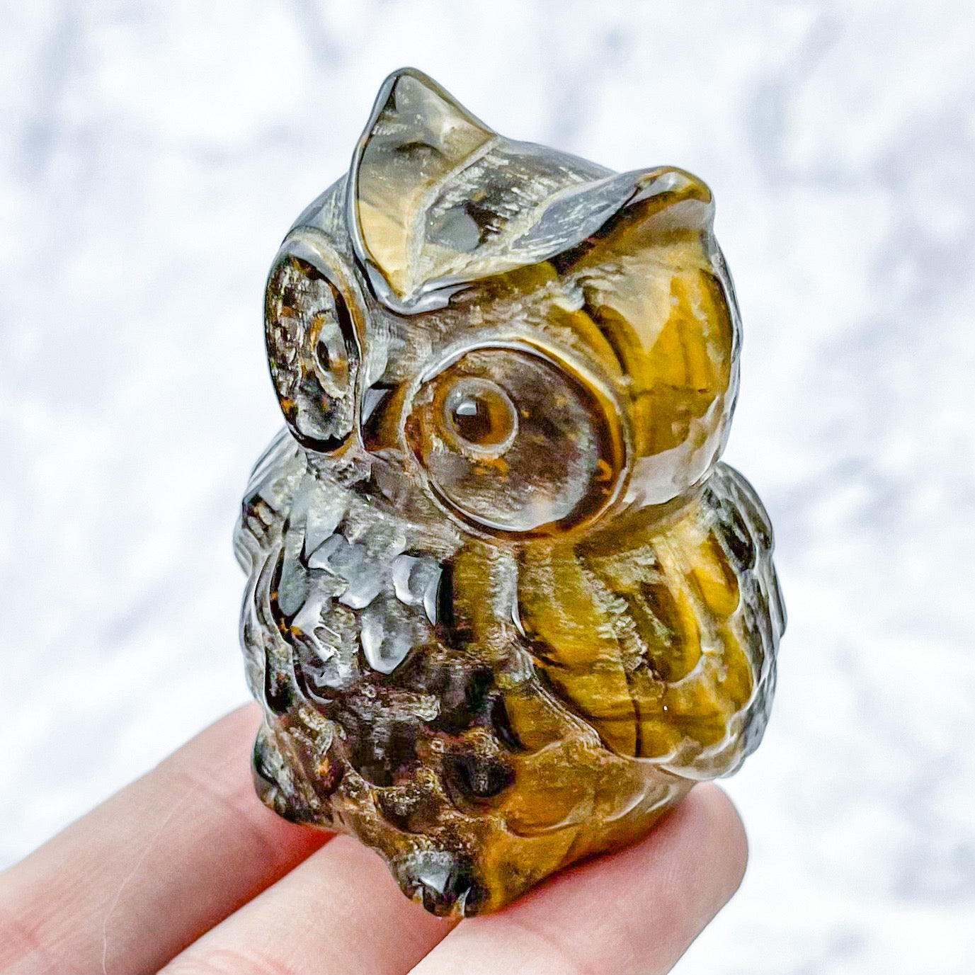 2 Inch Tiger's Eye Owl Carving N38