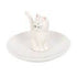 Sitting White Cat Face Ceramic Trinket Dish