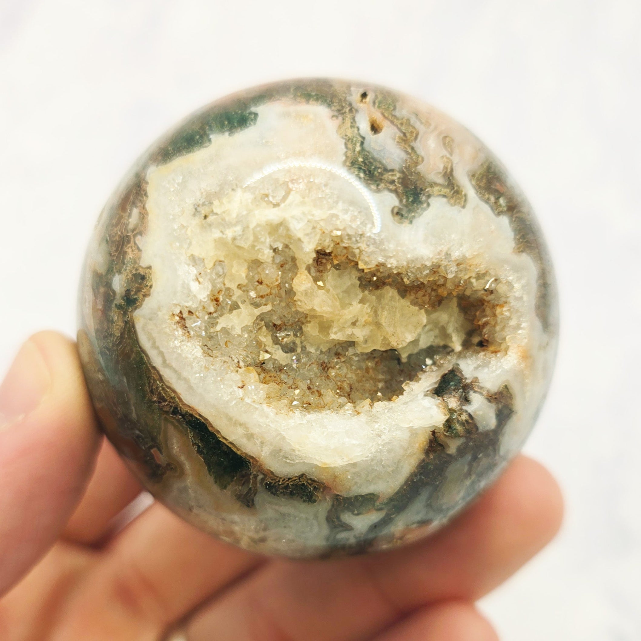 Red Moss Agate Sphere $51