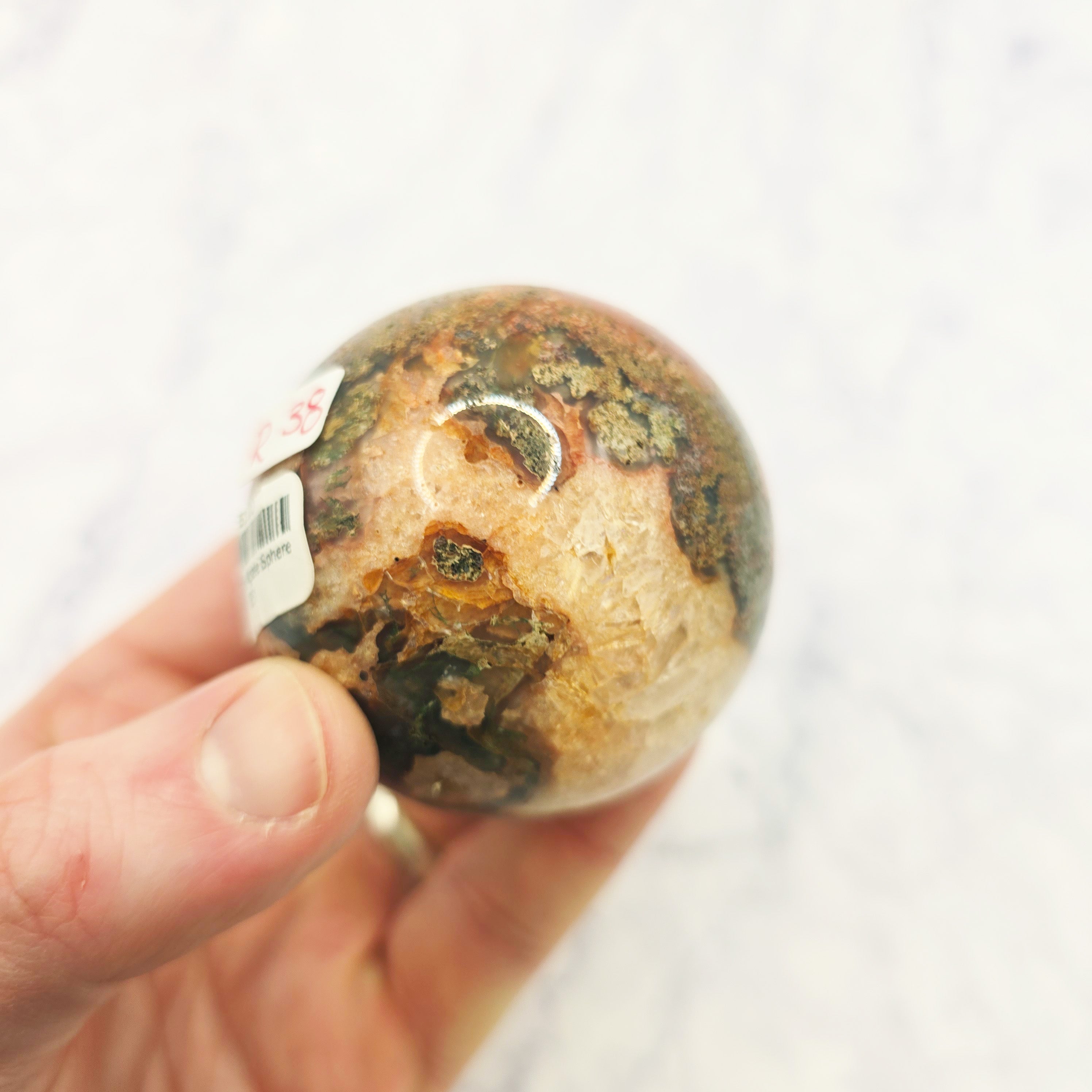 Red Moss Agate Sphere $51