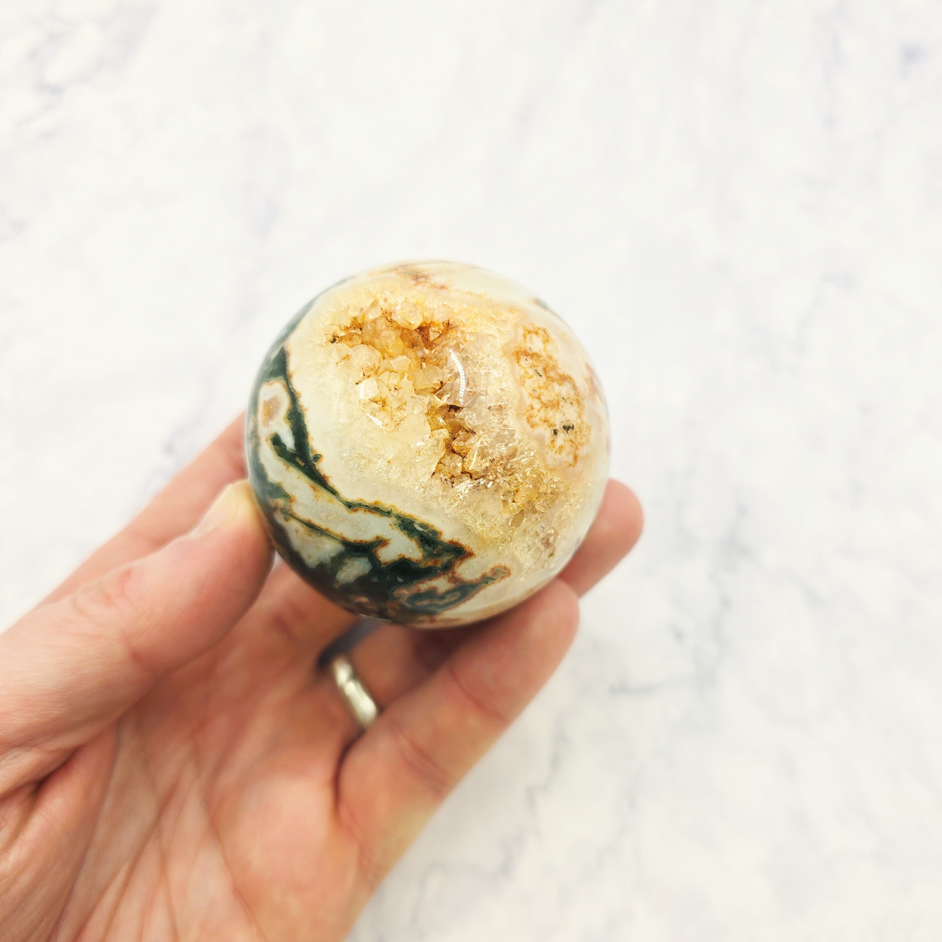 Red Moss Agate Sphere A67