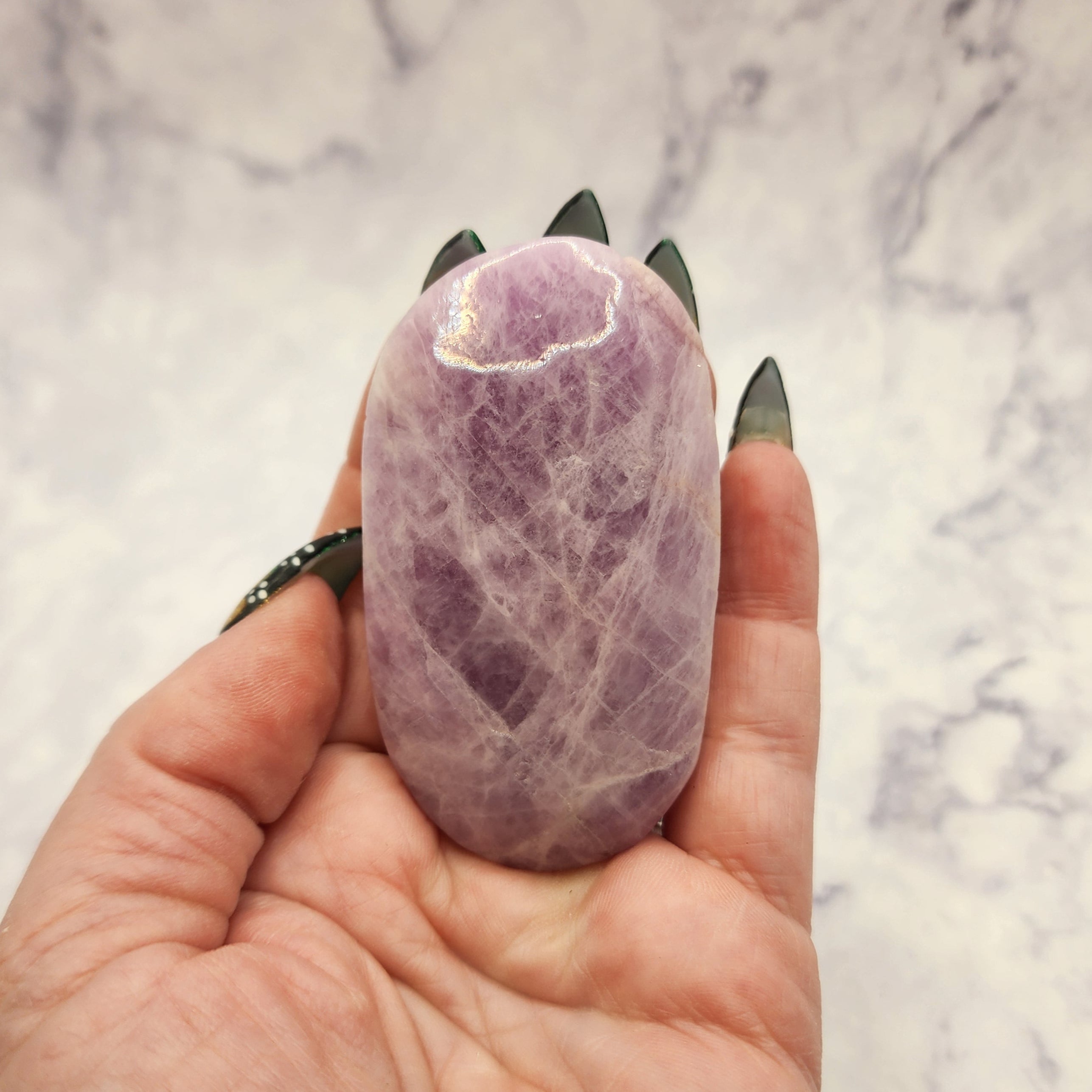 Kunzite Palm Stone A58