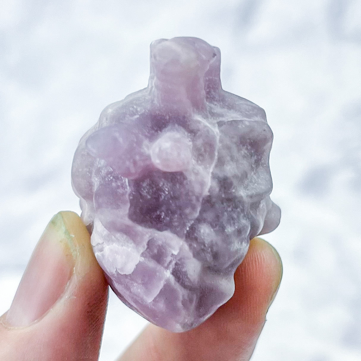 1.5 Inch Lepidolite Anatomical Heart Carving C24