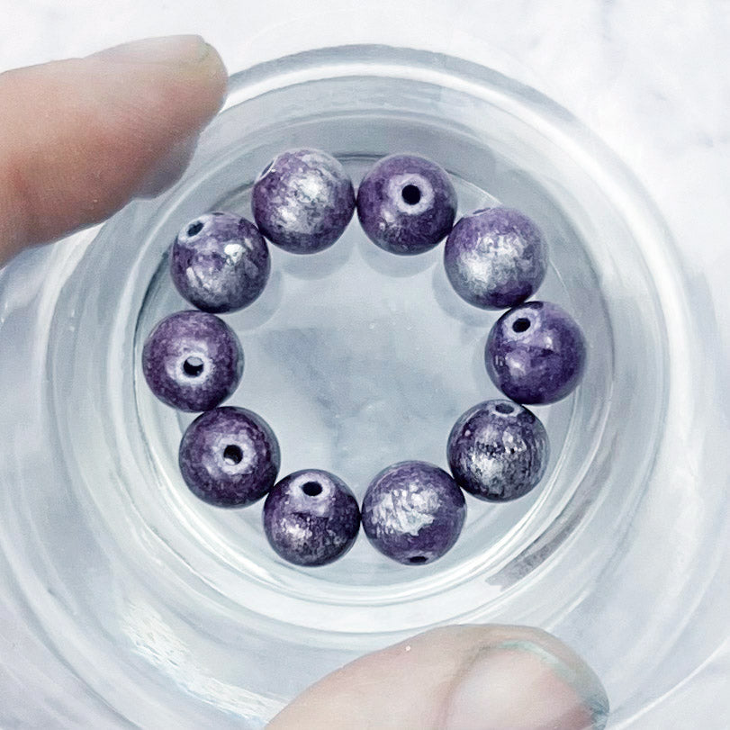 8mm Brushed Dyed Dolomite Purple Bead Pack (10 Beads)