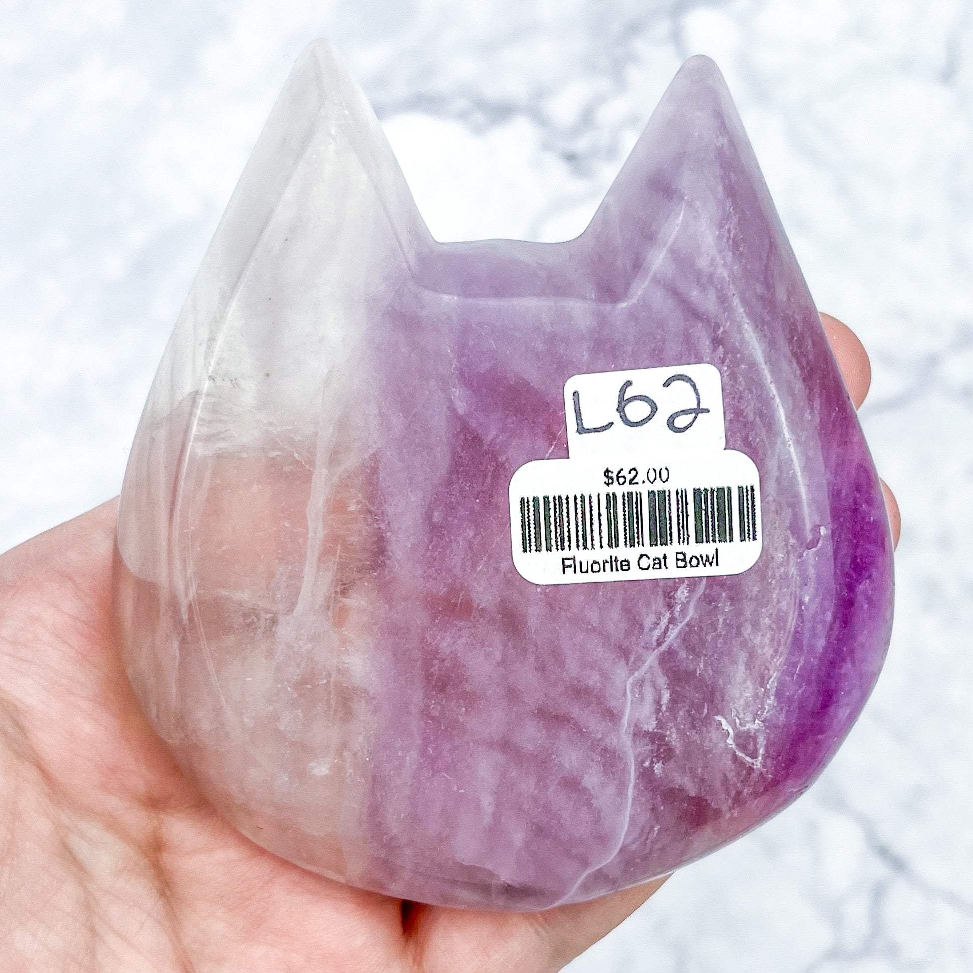 3.25 Inch Purple Fluorite Cat Bowl L62
