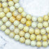 8mm Golden Sand Opaque Crackle Glass Bead Strand E6