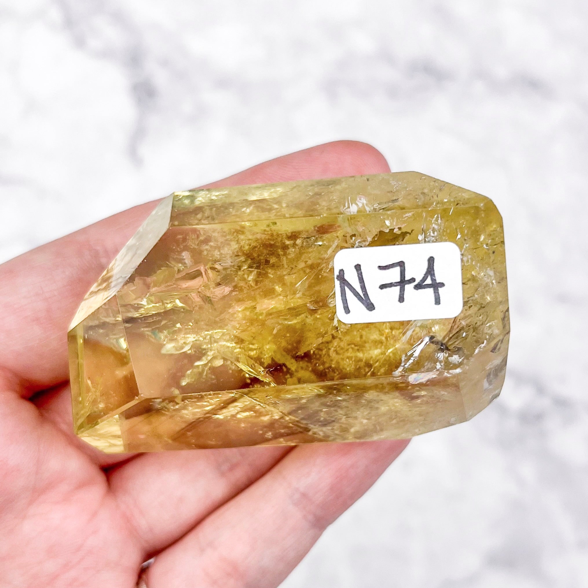 2.25 Inch Citrine Faceted Freeform N74
