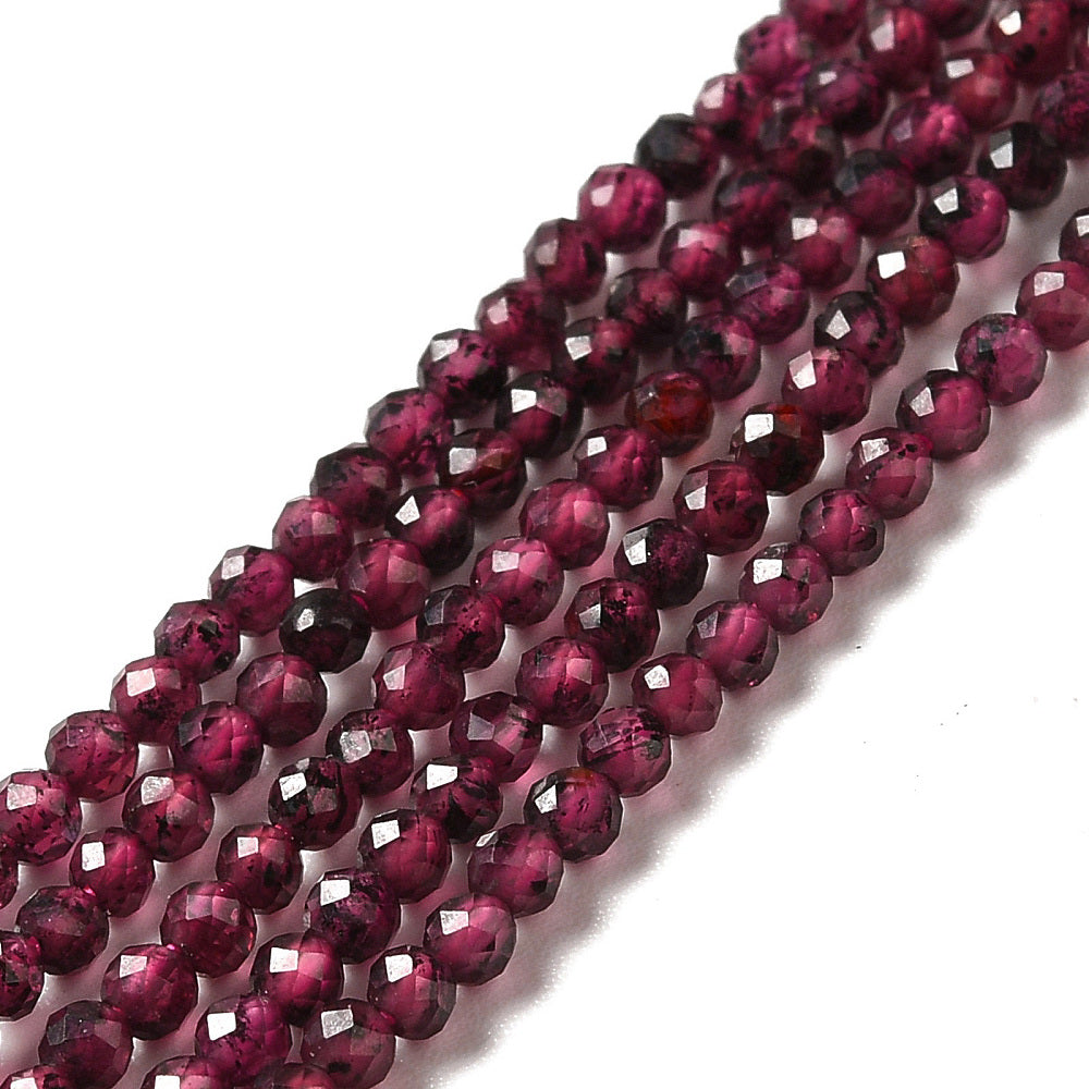 2mm HQ Faceted Garnet Bead Strand G14
