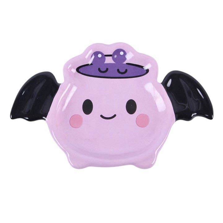 Pastel Bat Brew Gothic Halloween Cauldron Trinket Dish