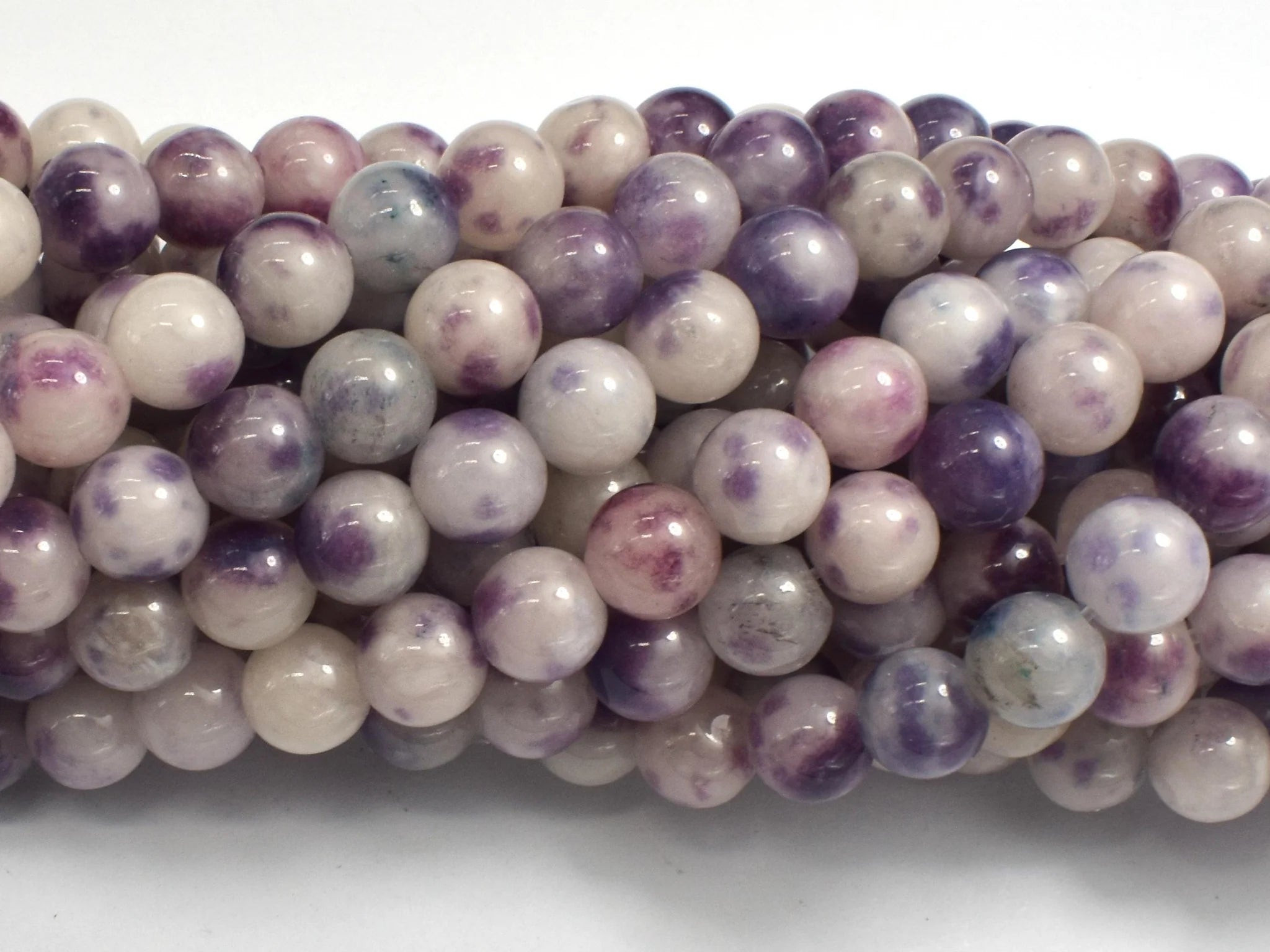 8mm Purple and Pink Unicorn Chalcedony Bead Strand G12