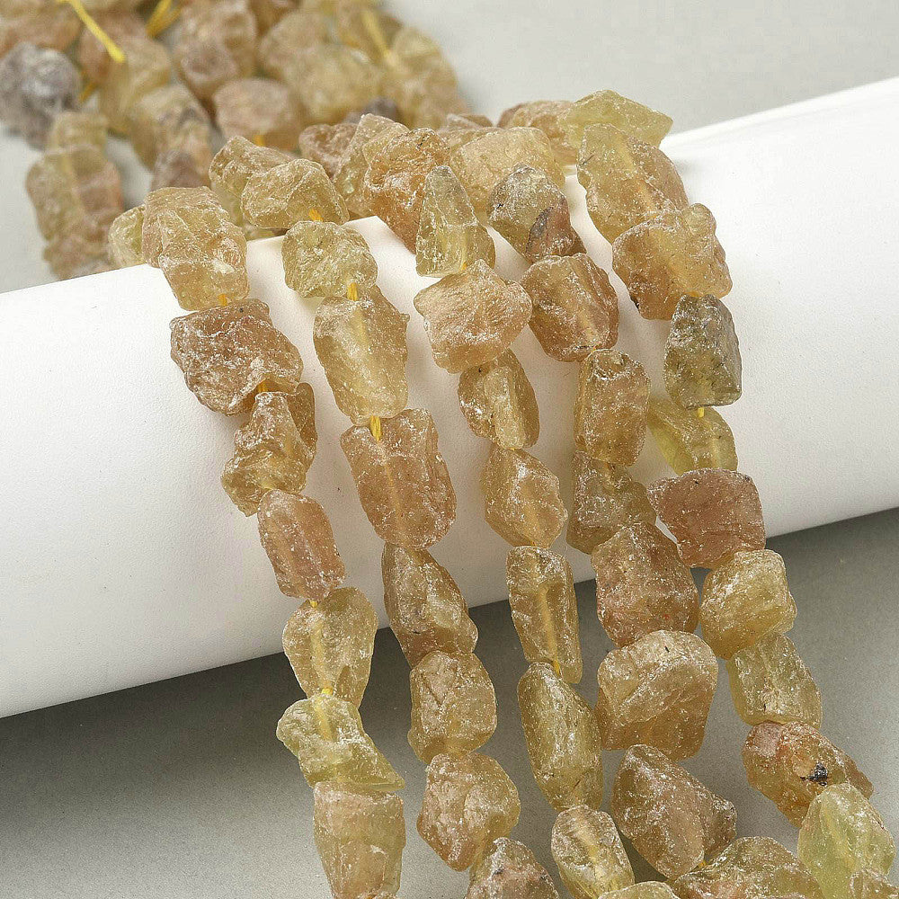 Small Raw Yellow Apatite Nugget Bead Third Strand Y12