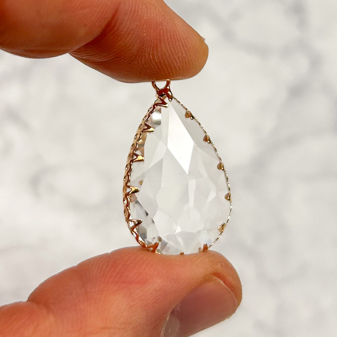 30mm Clear Crystal Teardrop Pendant C45