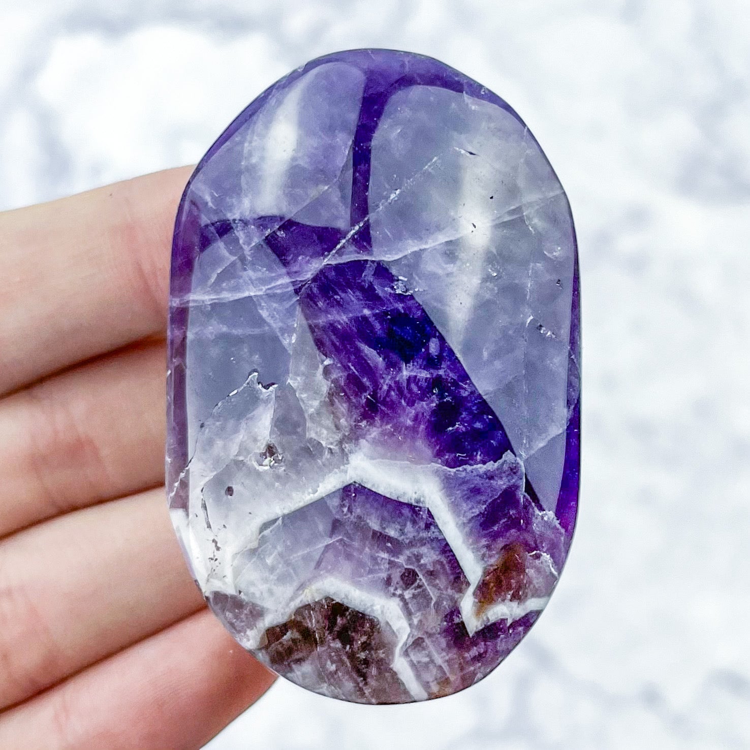 2.5 Inch Chevron Amethyst Palmstone F16