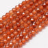 3mm Faceted Orange Garnet Bead Strand G15