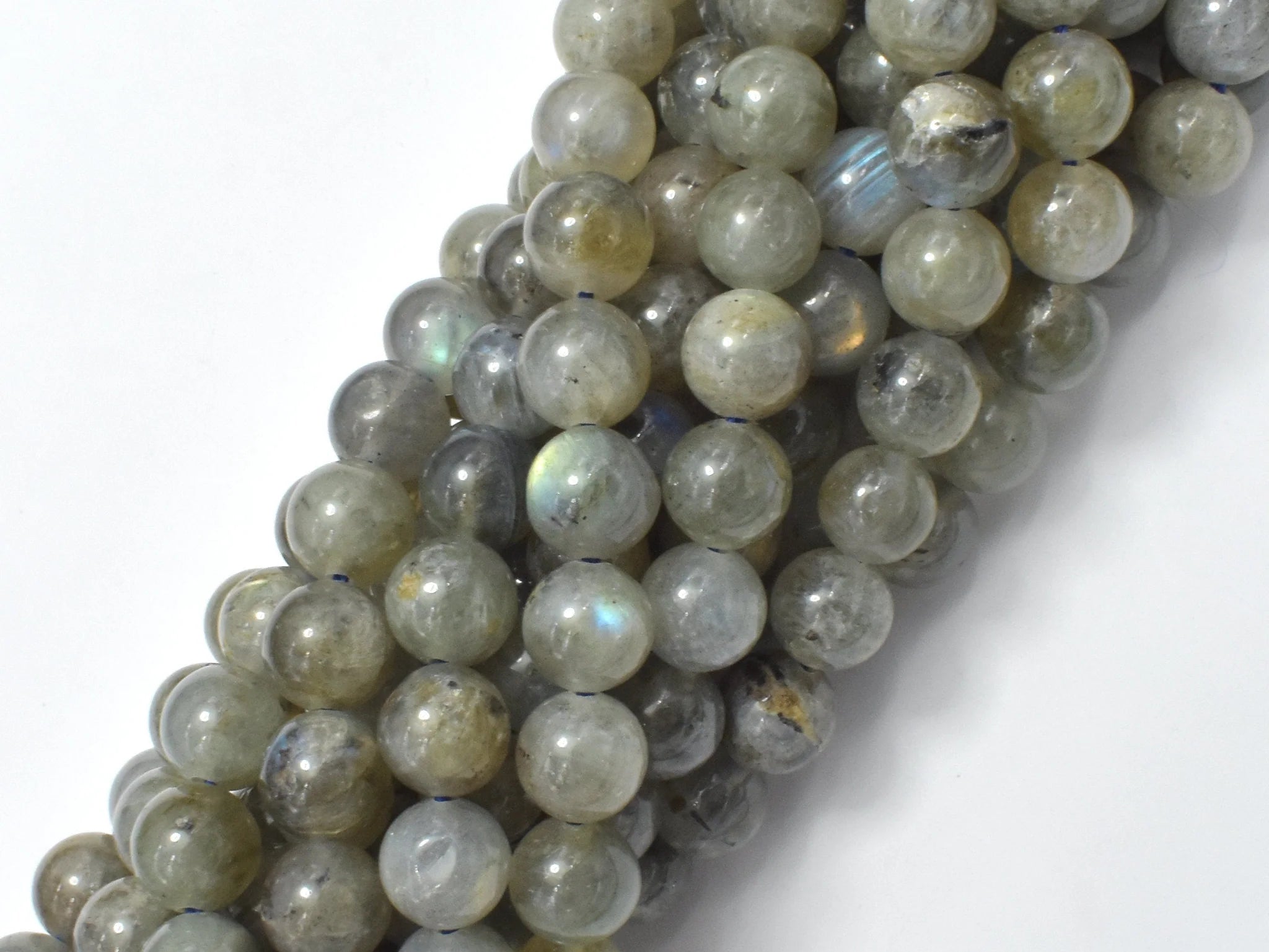 8mm HQ Labradorite Bead Half Strand L17