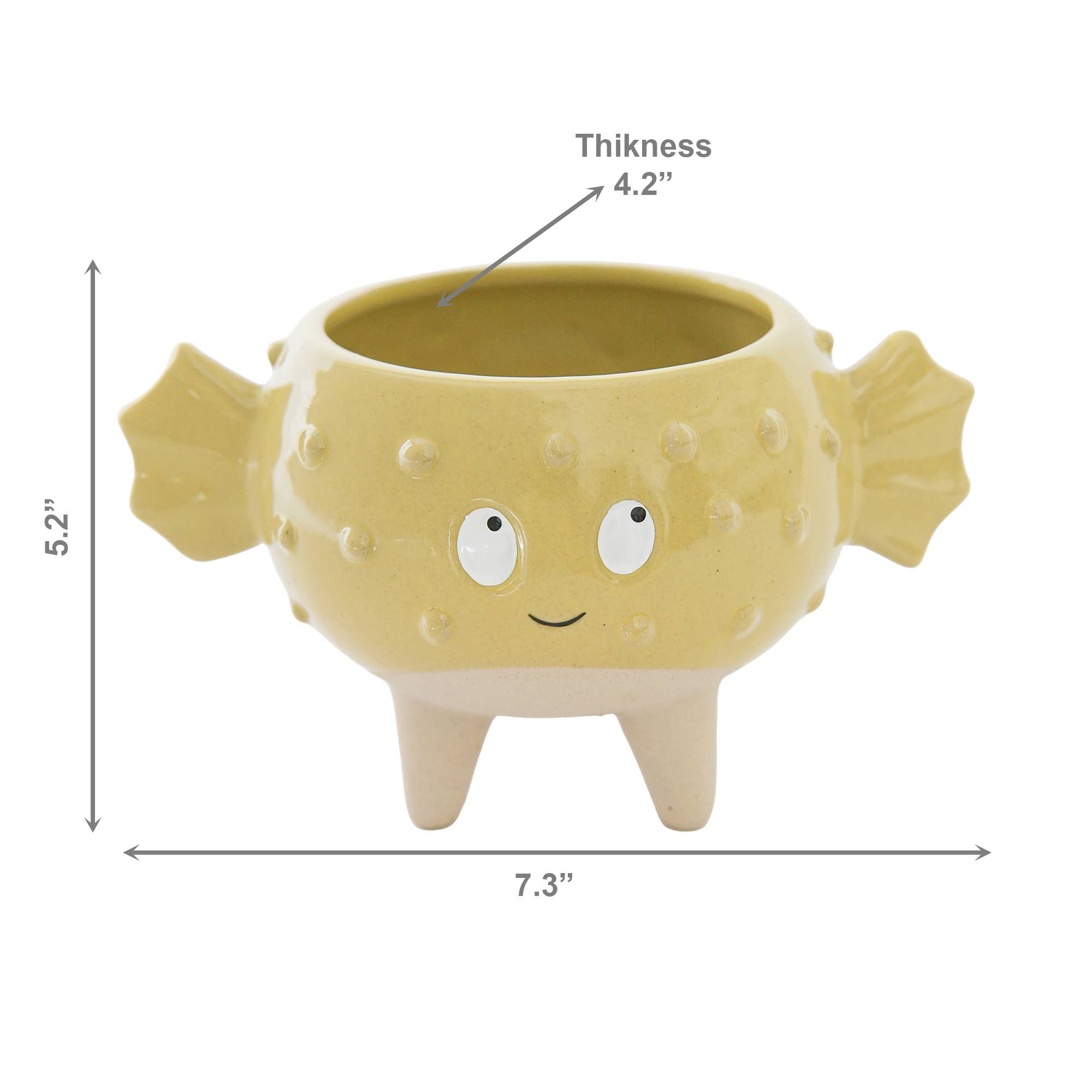 Large Ceramic Puffer Fish Planter