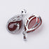 43mm Carnelian Teardrop with Peacock Overlay Pendant G10