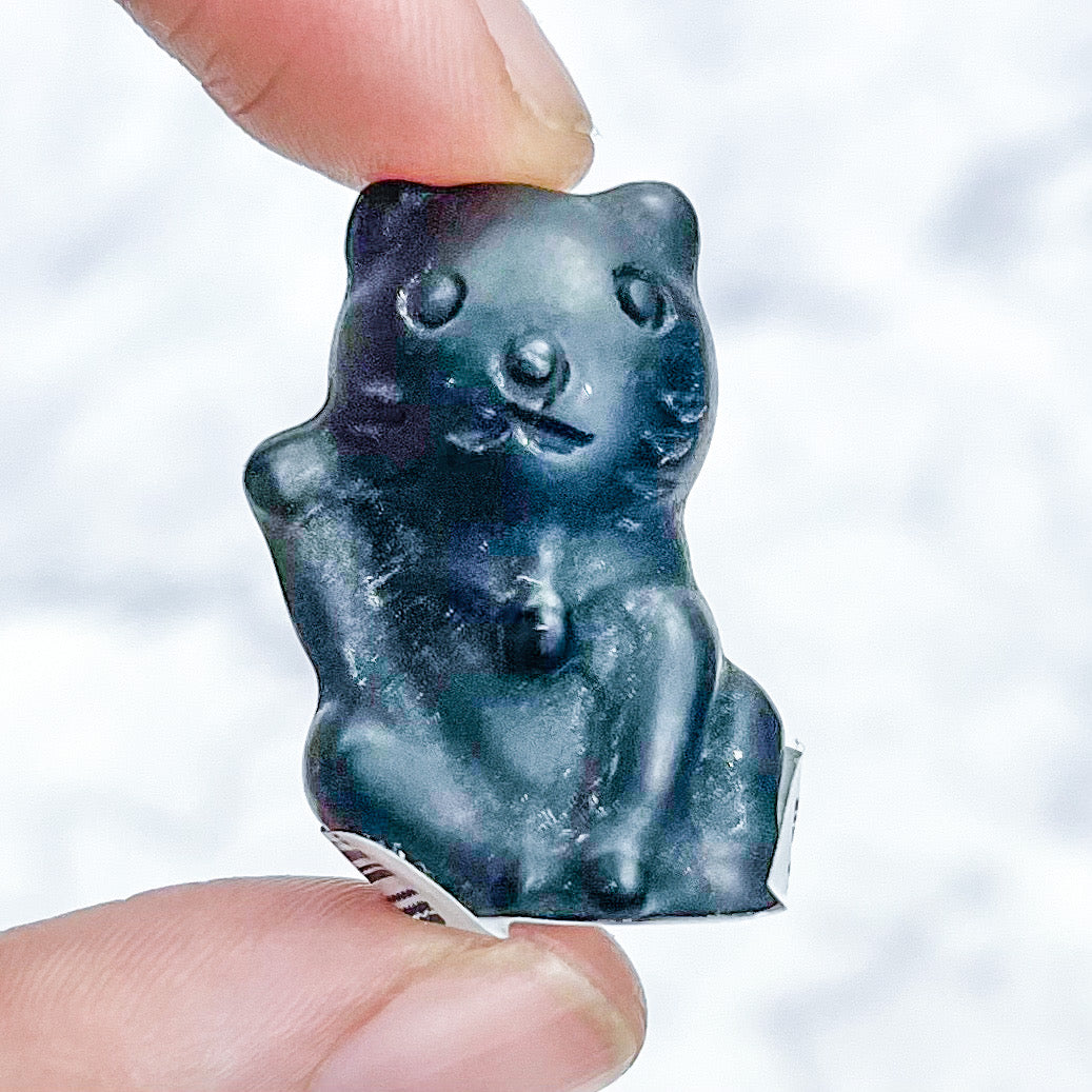 1 Inch Black Obsidian Lucky Cat T12