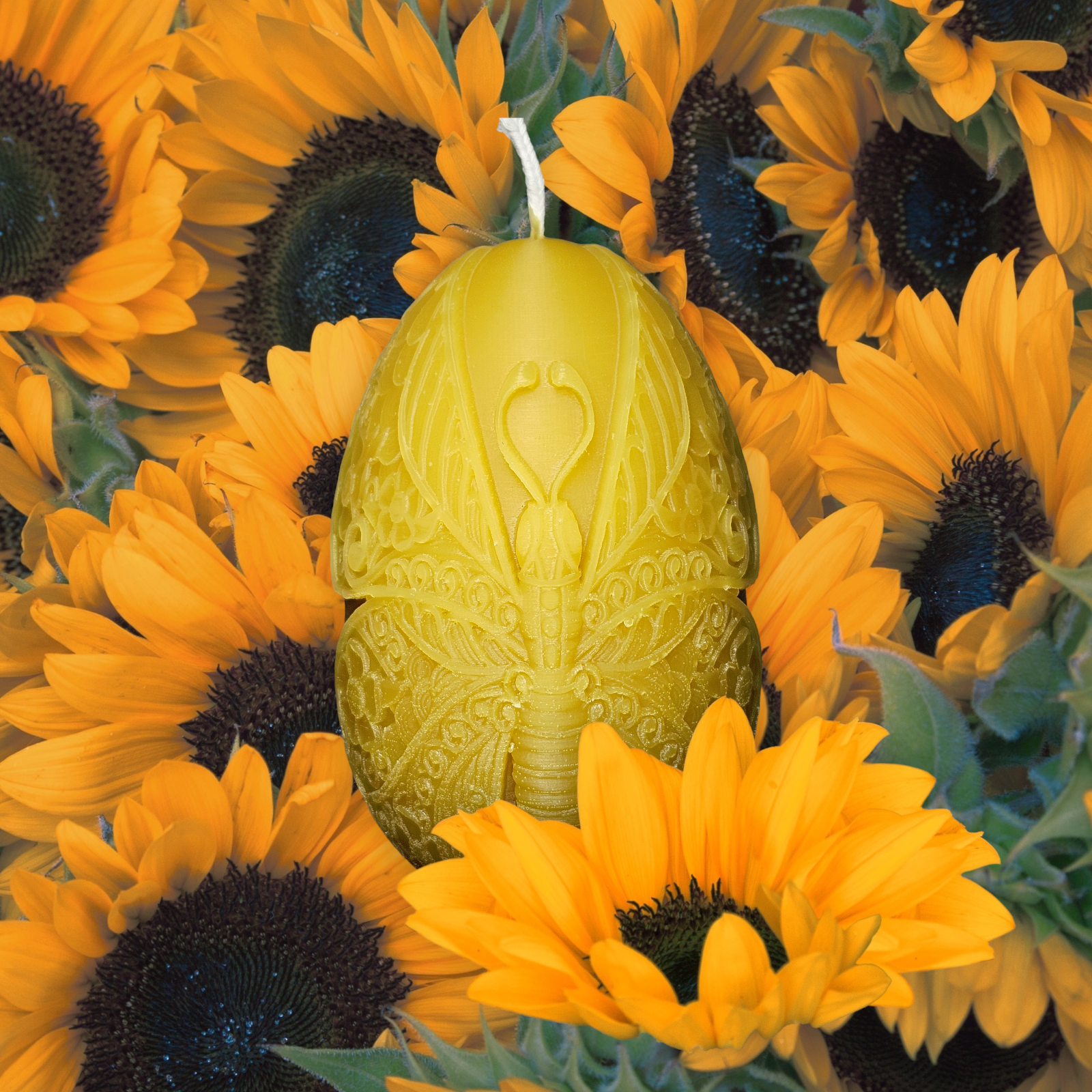 Butterfly Egg Beeswax Candle