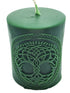 Green Celtic Knotwork Tree of Life Beeswax Pillar Candle