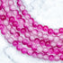 6mm Fuchsia Crackle Glass Bead Strand C5