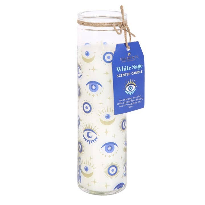 All Seeing Eye White Sage Candle in Glass