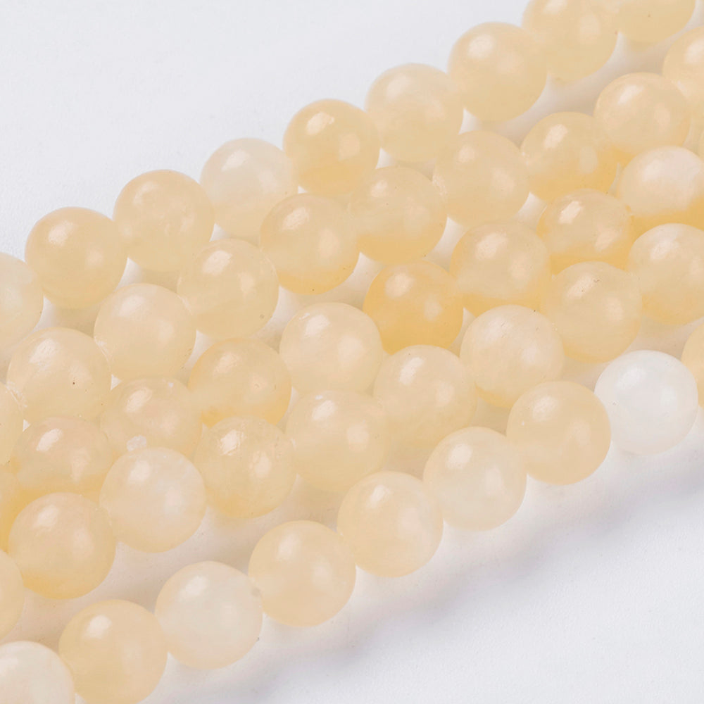 8mm Honey Calcite Bead Half Strand V6