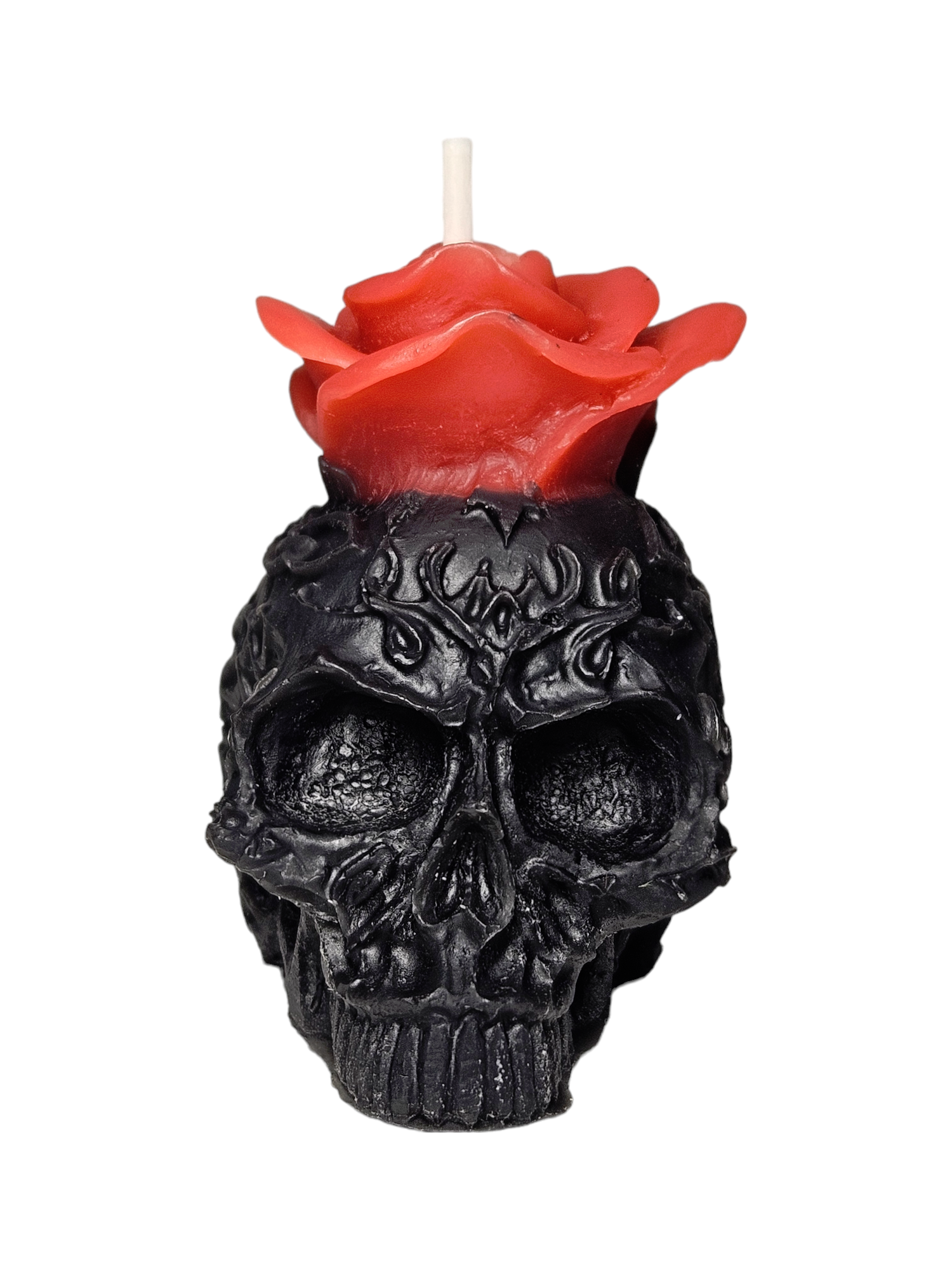 Rose and Skull Beeswax Candle