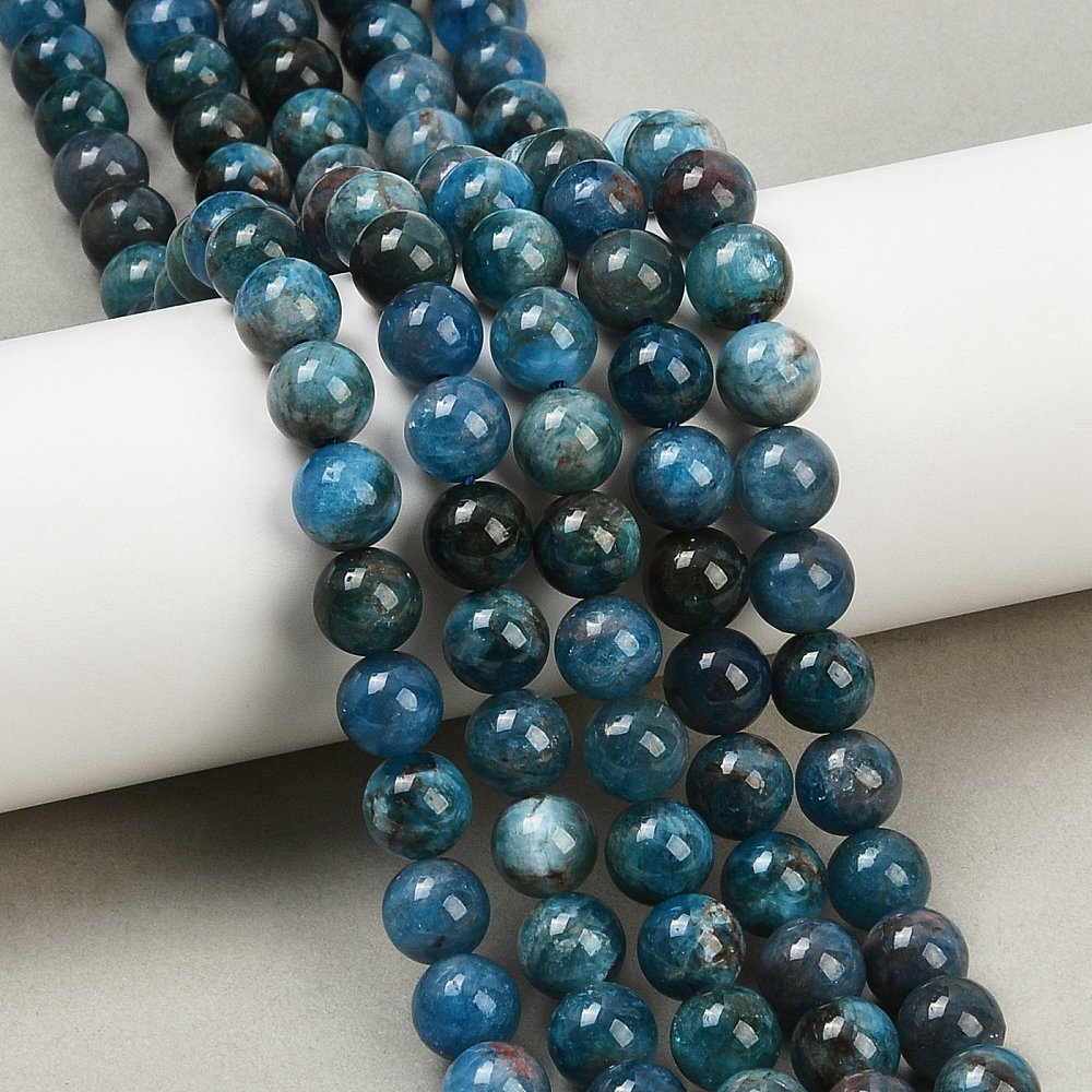 8mm Blue Apatite Bead Half Strand B14