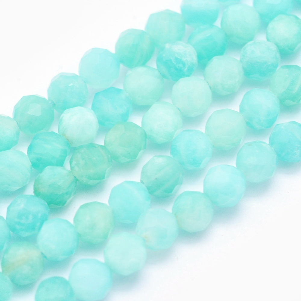 4mm Faceted Gel Amazonite Bead Strand G28