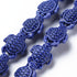 20x15mm Dark Blue Porcelain Turtle Bead Pack (6 Beads) A35