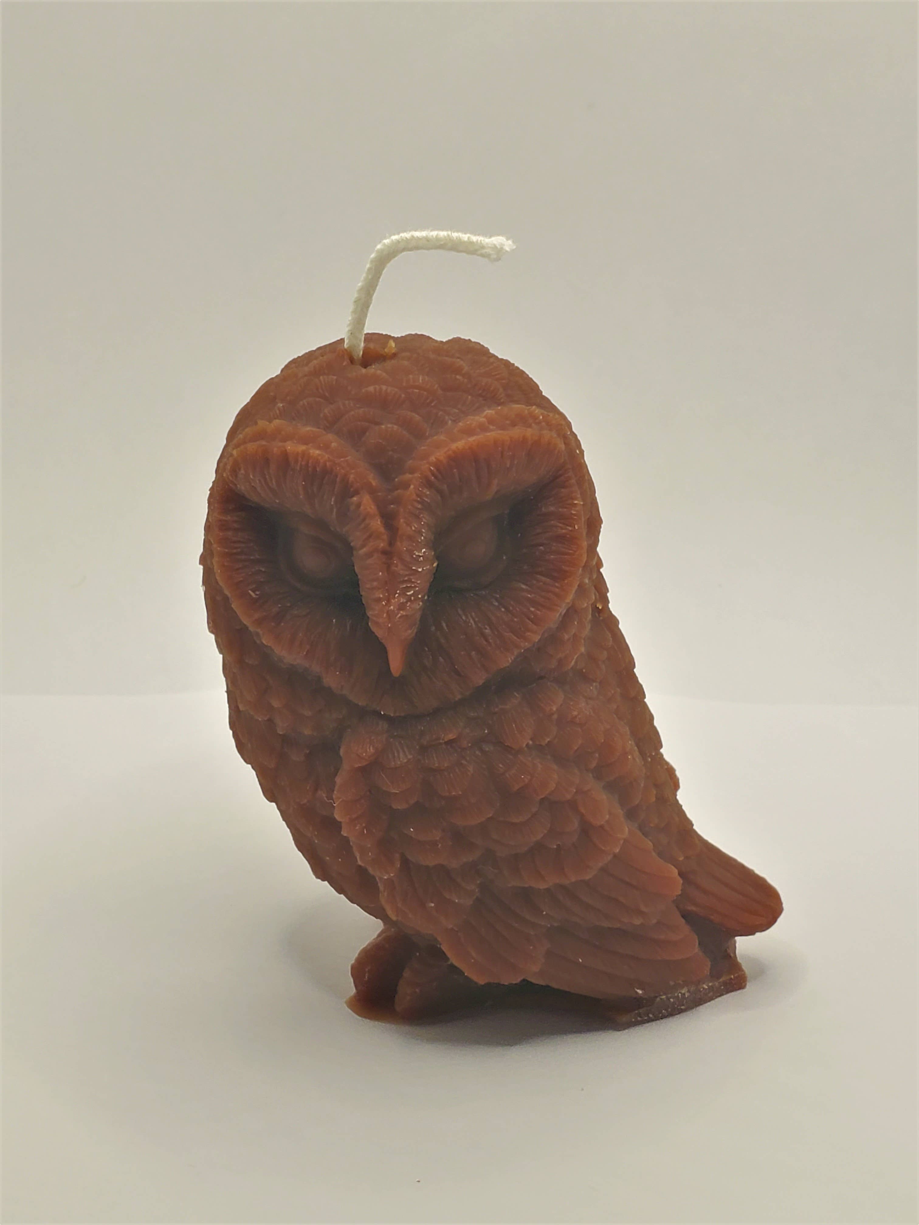 Large Owl Beeswax Candle