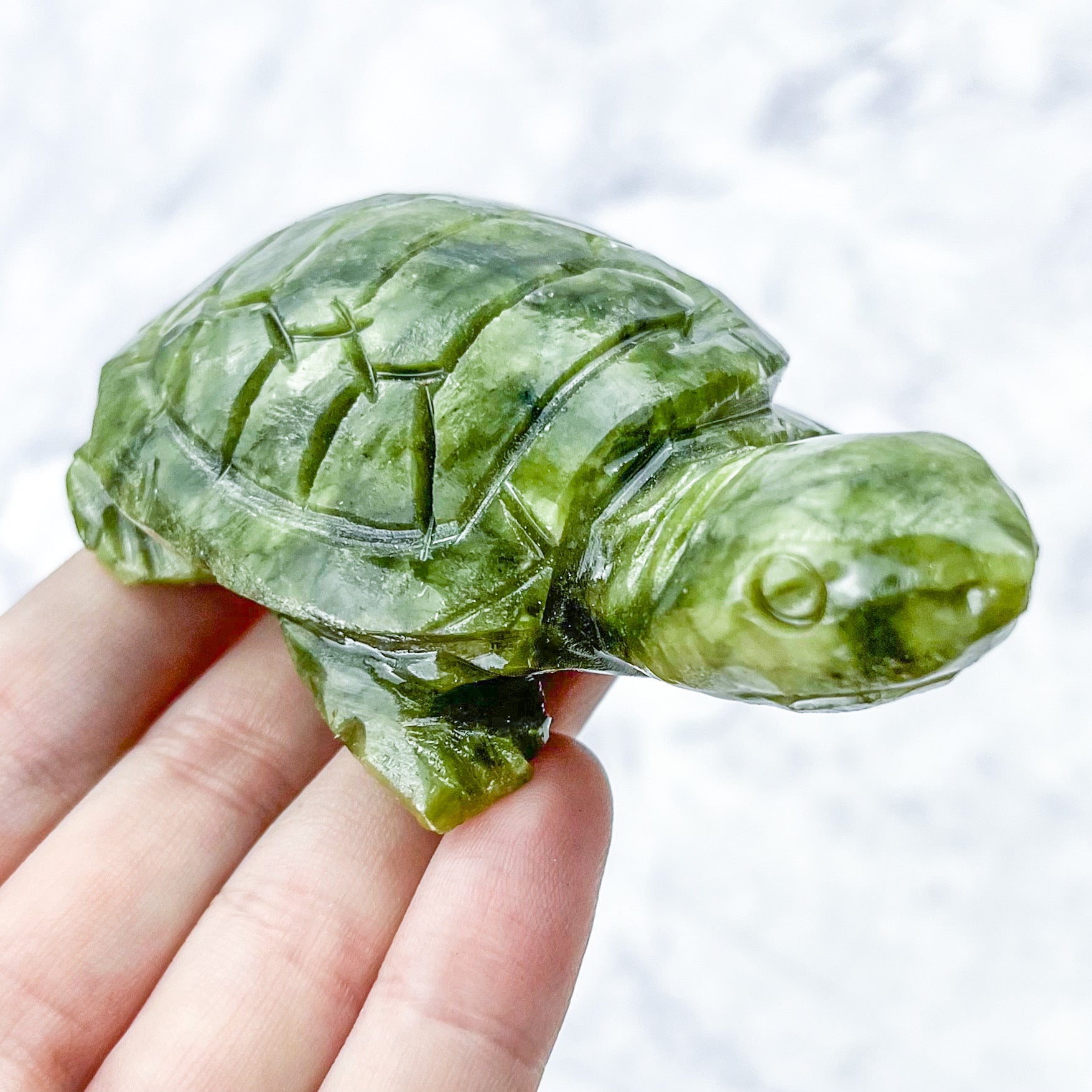 3.25 Inch Serpentine Turtle Carving B36