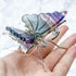 2.5 Inch Rainbow Fluorite Butterfly Wings on Stand H54