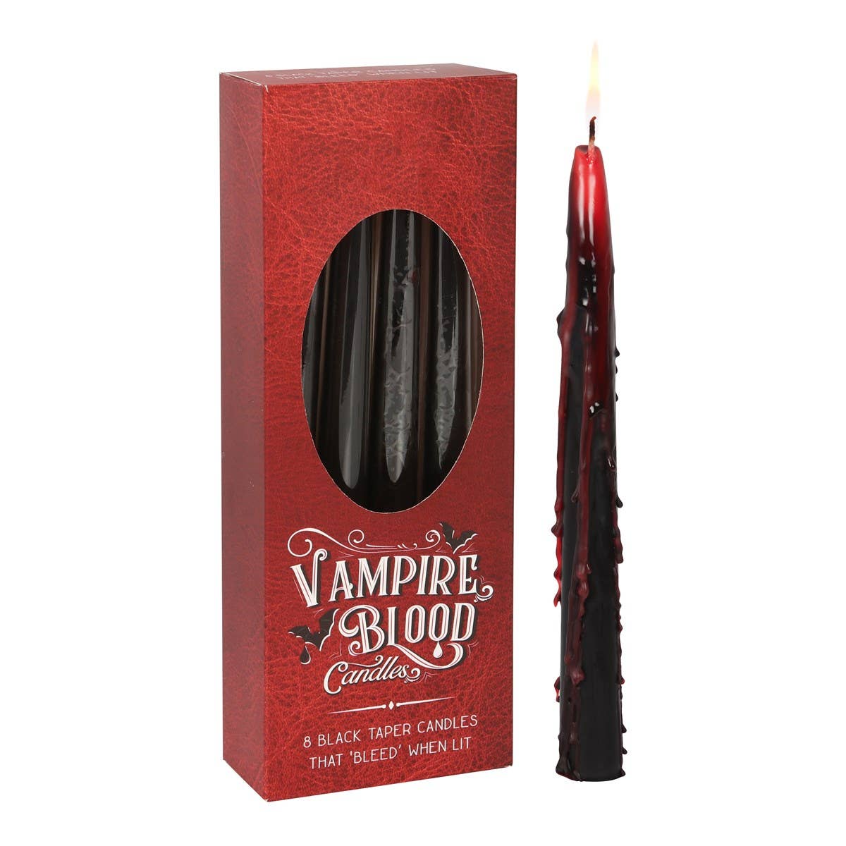 Box of 8 Vampire Blood Taper Unscented Candles