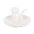 Sitting White Cat Face Ceramic Trinket Dish