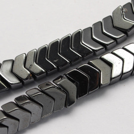 8mm Hematite Flat Arrow Bead Strand A14