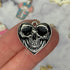 20mm Skull Heart Silver Plate Charm P2