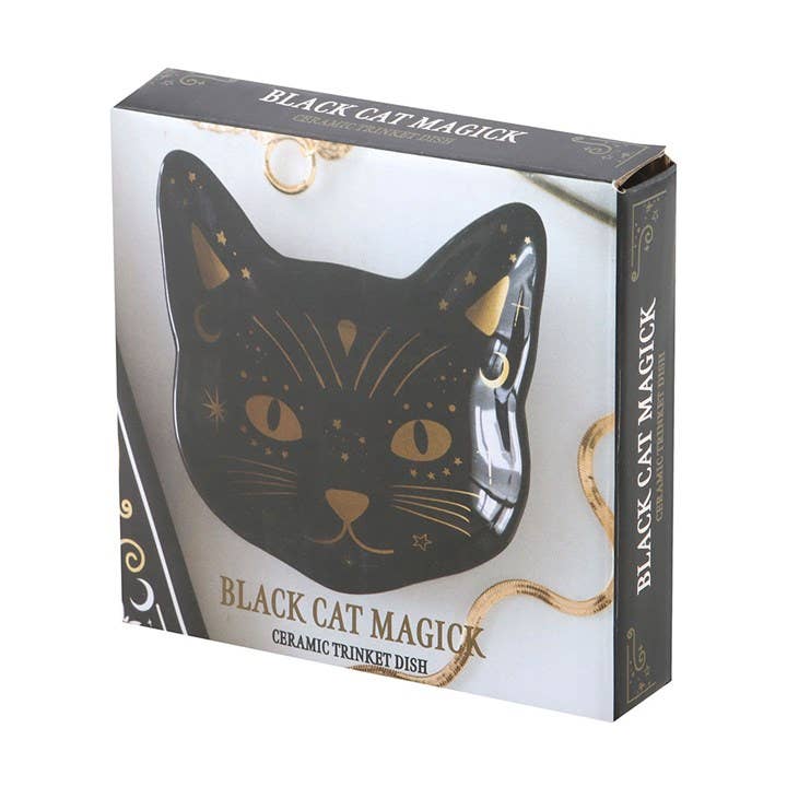 Black Cat Face Trinket Dish