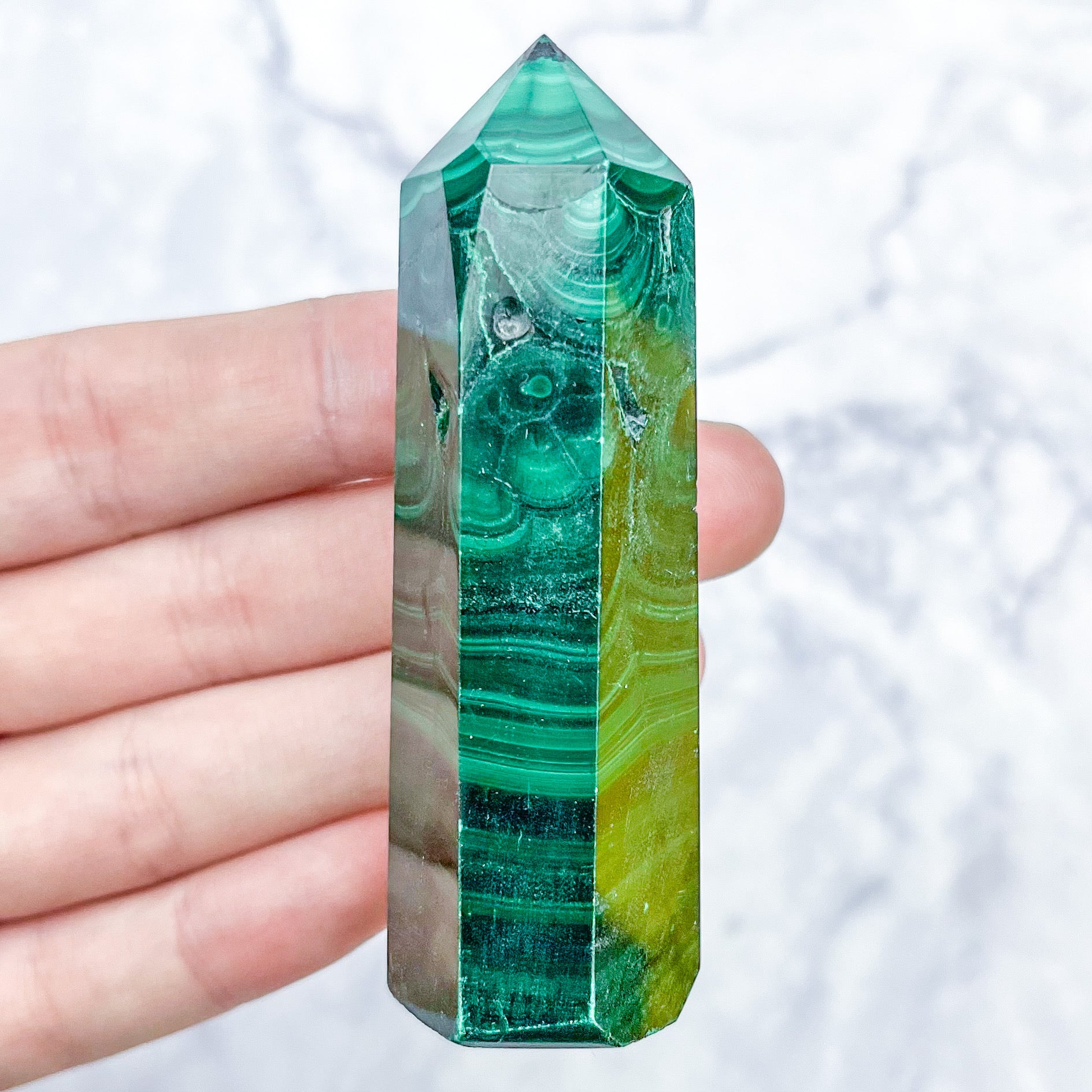 3 Inch Malachite Tower P49