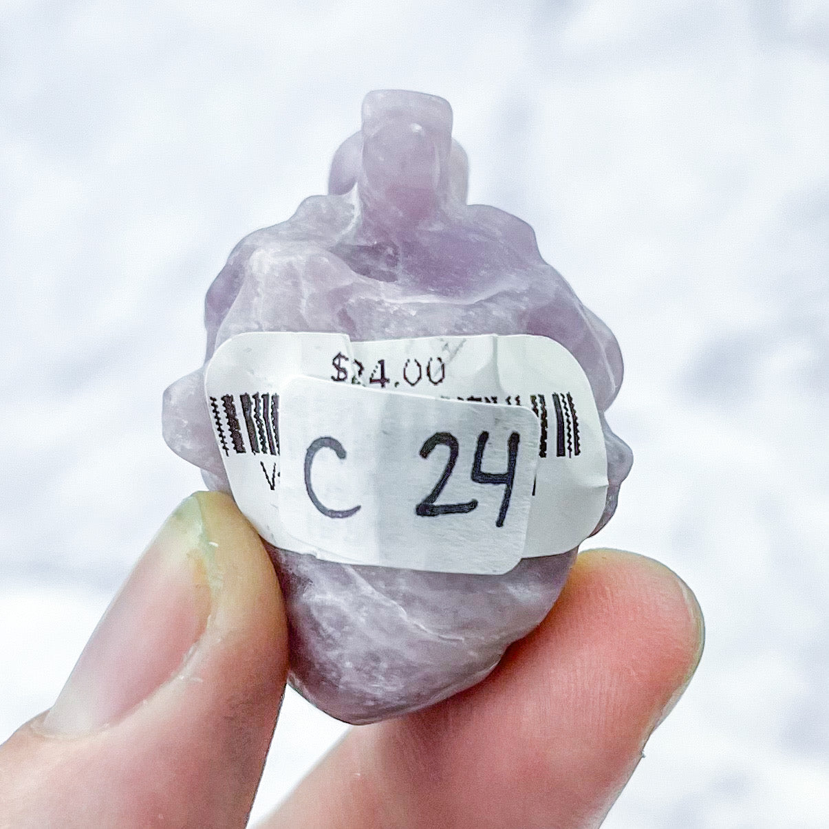 1.5 Inch Lepidolite Anatomical Heart Carving C24