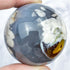 1.5 Inch Black Flower Agate Sphere G32