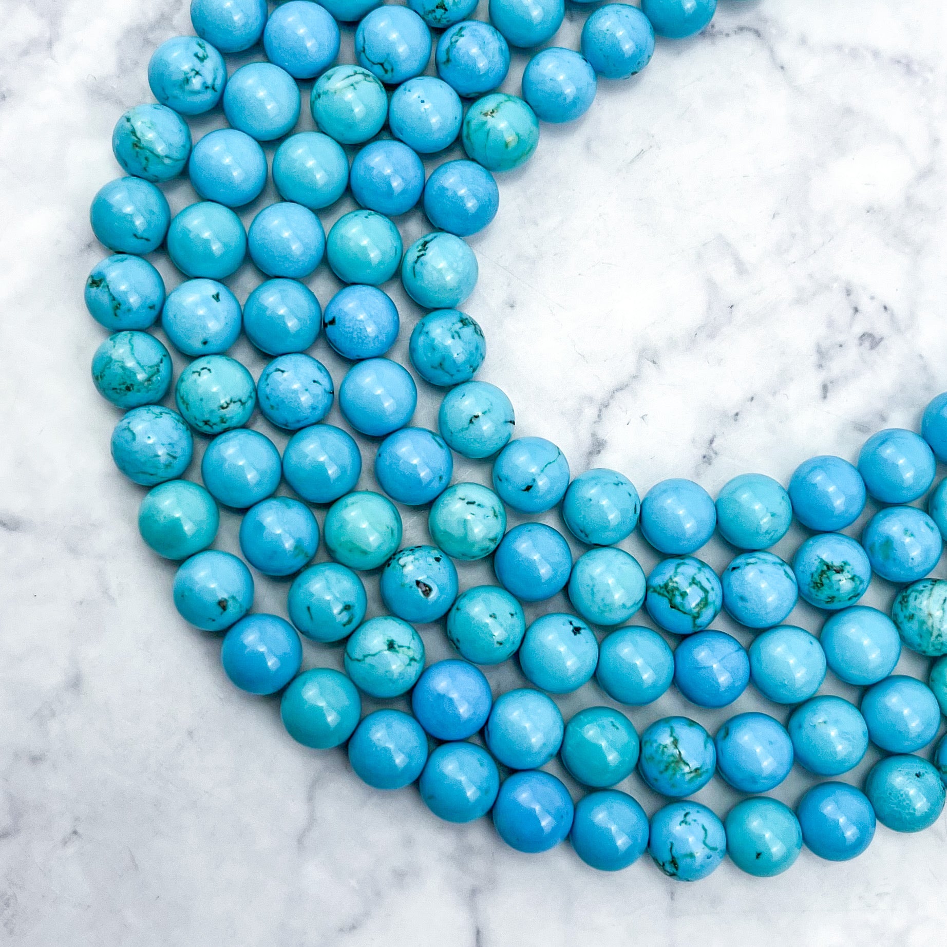 8mm Dyed Turquoise Howlite Bead Strand